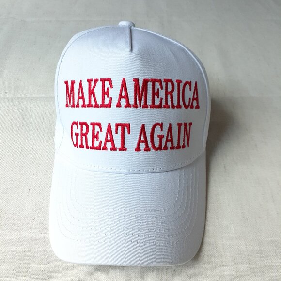 New MAGA - Victory - Flag - Trump White Baseball Cap - Adjustable Fit - Picture 1 of 8